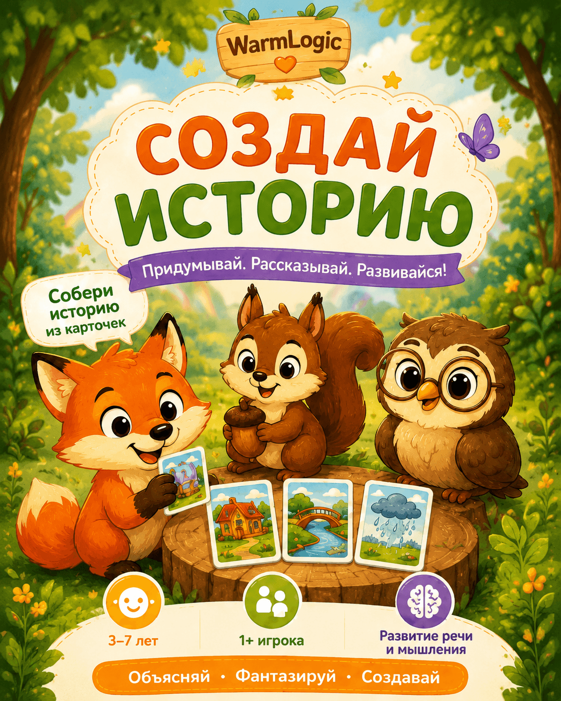 Создай историю про лисёнка и бельчонка