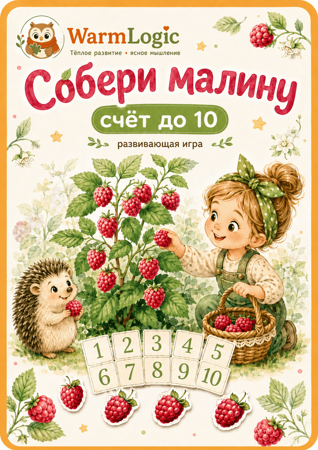 Собери малину: изучение счёта до 10-ти